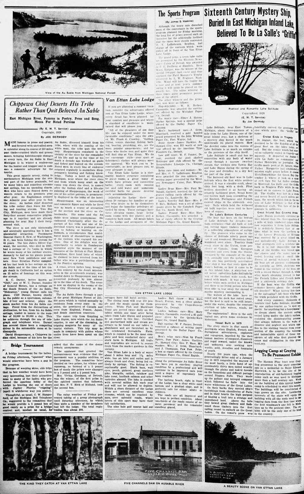 Van Ettan Lake Lodge (Van Etten Lake Lodge) - Jul 12 1928 Article On Area (newer photo)